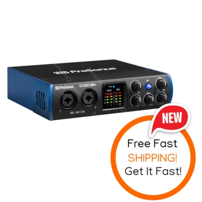 PreSonus 2X2 USB-C 24-bit/192kHz with 2 Mic Inputs Audio Interface Studio 24C - Image 1 of 4