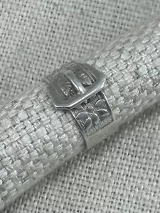 Anello fascia fibbia cintura argento sterling CPS VINTAGE anni 70 misura M 925 - Foto 1 di 13