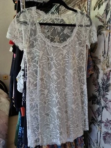Curve Los Angeles, silver silk & lace stars dress, medium - Picture 1 of 10