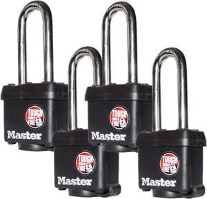 (4) Keyed Alike Padlocks w/Thermoplastic Coating and 2"(51mm) Tall Shackle - Mod - Picture 1 of 4