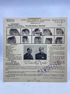 Vintage FBI Wanted Card March 21 1932 Frank Nash Murderer Bank Robber Cancelled - Picture 1 of 2
