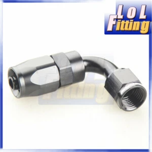 -6 AN AN6 90 Degree Swivel Fuel Oil Gas Line Hose End Fitting Adapter Black - Picture 1 of 5