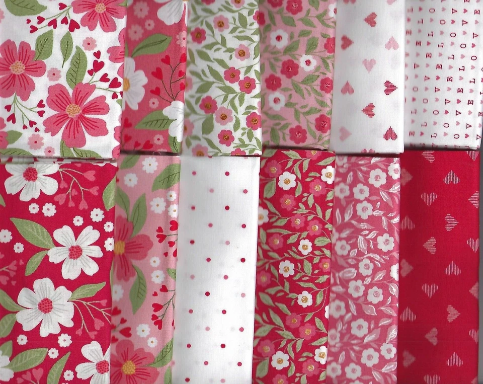 Moda Lella Boutique Love Blooms Cotton Quilt Fabric 12 Fat Quarter cuts NEW!! - Image 1 of 1