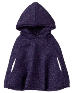 NWT Gymboree Fairytale Forest Navy Blue Sweater Poncho Sparkle Girls 2T - Picture 1 of 1