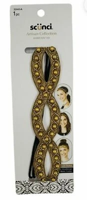 SCUNCI Artisan Collection Headwrap ~ Gold or White - Image 1 of 2