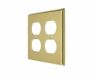 Placa de enchufe cuatro salidas latón liso 8 acabados de Deltana - Imagen 1 de 17