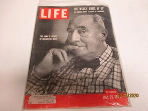 LIFE MAGAZINE- JOE WELCH - THE ARMYS COUNSEL IN REFLECTIVE MOOD - JULY 26, 1954 - Picture 1 of 2