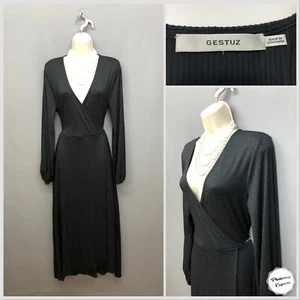 Vestido envolvente negro Gestuz usado hilo metálico elástico mediano - Imagen 1 de 15