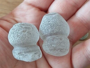 Thick Frosty sea glass Bottle Stoppers, Genuine sea glass from Greece - Picture 1 of 2