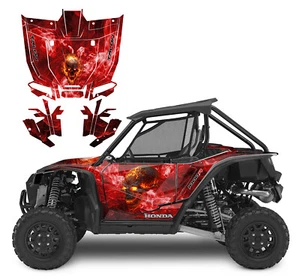 Honda Talon 1000X 1000R custom graphics wrap kit 24 mil Inferno Skull 9600 - Picture 1 of 6