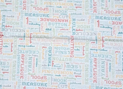Sewing Words Cotton Fabric Extra Wide Riley Blake HD11213 My Happy Place - Image 1 of 4