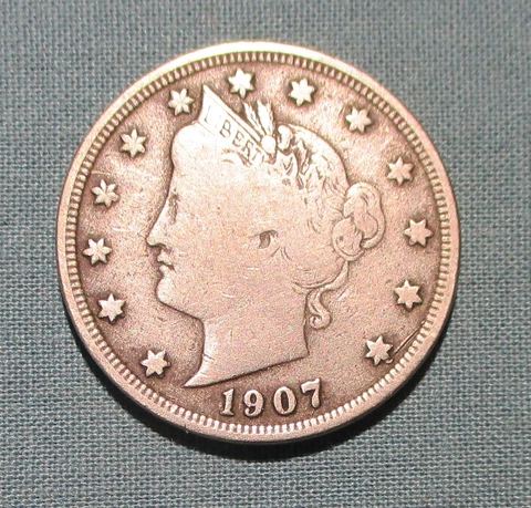 1907 Liberty Nickel - U.S. 5 Cent coin Cover