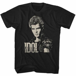 Billy Idol Spiked Hair Leather Jacket Men's T Shirt Punk Rock Music Merch  - Picture 1 of 5