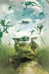 Star Wars Poster Grogu Training Mandalorian Film 61x91.5 CM 61x91.4cm Neu - Bild 1 von 1