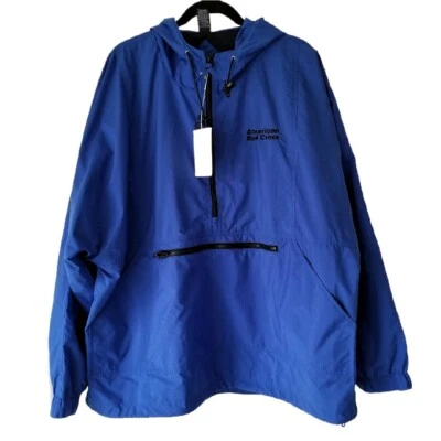 NWT Vintage Unisex American Red Cross Logo Windbreaker Water Resistant Hooded XL - Image 1 of 4