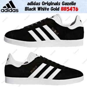Adidas Originals Gazelle Negro Blanco Oro BB5476 Hombres Personalizado - Imagen 1 de 17