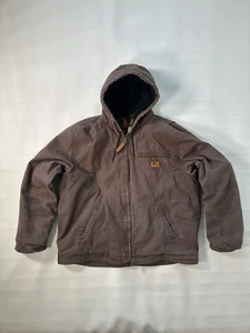 Carhartt Style Wells Lamont Sherpa Lined Canvas Work Jacket Brown Men's Size L - Picture 1 of 16