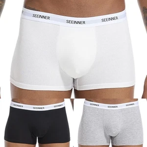 Boxer homme design élégant coton sport short taille basse slip dans des tons u - Picture 1 of 20