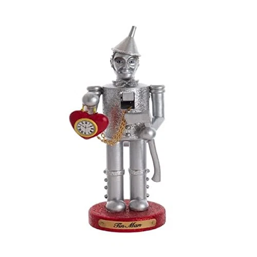 Kurt Adler Wizard of Oz Tinman Wood Christmas Nutcracker 10 Inch Silver OZ6231L