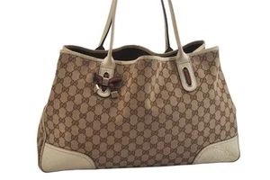 Echte Gucci Web Sherry Line Princy Ribbon Beuteltasche Tasche GG Canvas 161719 braun 7393M - Bild 1 von 10
