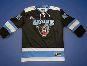 Vintage Pro Style Colosseum Leichtathletik Maine schwarze Bären Hockey-Trikot zum Binden Large - Bild 1 von 7