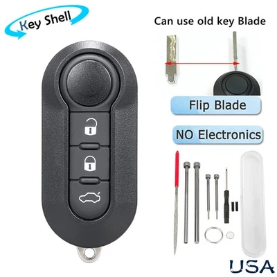 Carcasa llavero para Fiat 500 LTQF12AM433TX 2012 2013 2014 2015 2016 2017 Foto 1 de 4