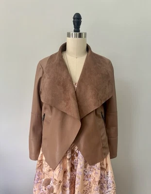 Excellent Condition! Bagatelle Collection New York Leather XS Nude Brown Jacket - Image 1 of 4