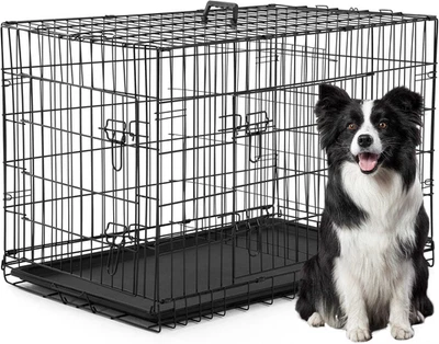 XL Dog Crate Dog Kennel Cage with Double Door,42 inch Folding Metal Wire Dog Cag - Image 1 of 4