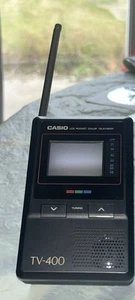 Casio TV-400V LCD Pocket Television Portable Along Vintage Tech-Powers On &Case - Picture 1 of 4