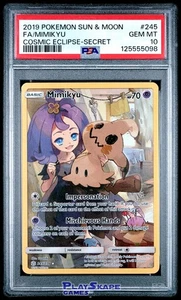 Pokemon Karte PSA 10 Mimikyu 245/236 Acerola Cosmic Eclipse Full Art Secret 2019 - Bild 1 von 2