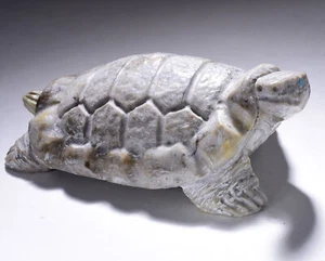Picasso Marble Handcarved Turtle Fetish by Herbert Him 4D02L - Picture 1 of 12