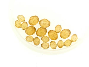 Vintage German Golden Peach Citrine Mixed Size Faceted Oval Lucite Bead Lot - Picture 1 of 1