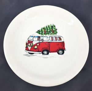 Plato de ensalada Fiesta Christmas Bus Van Bistro en blanco Fiestaware árbol de vacaciones nuevo con etiquetas - Imagen 1 de 4