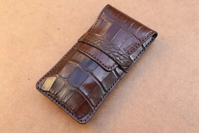 Bolsa de reloj hecha a mano bolsa de cuero genuino CROC estuche de almacenamiento de viaje Foto 1 de 3