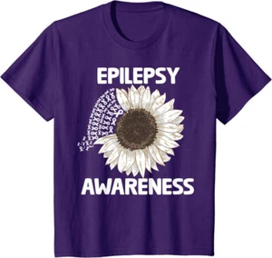 Ribbon Purple Day March 26 National Epilepsy Month Youth Unisex T-shirt - Picture 1 of 2