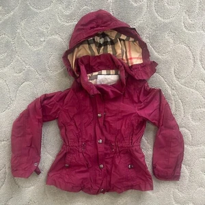 Burberry Purple kids jacket size 6Y Raincoat Unisex Girls boys Detachable Hoodie - Picture 1 of 9