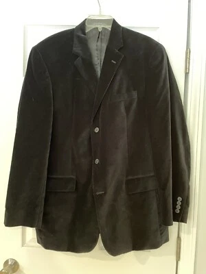 JOHN BARTLETT BLACK VELVET BLAZER - Men’s 44 Long - Image 1 of 4