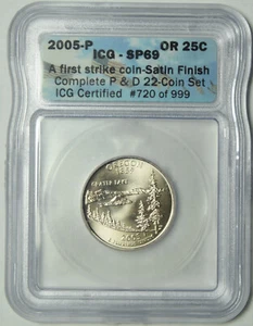 2005-P Oregon State Quarter ICG SP-69 First Strike Satin Finish - Picture 1 of 10