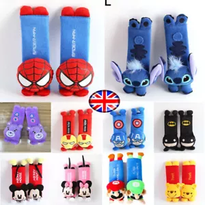2PC Kids Stitch Spiderman Mario Car Safety Seat Belt Pillow Strap Harness Cover. - Picture 1 of 39