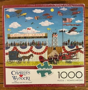 Charles Wysocki's Mansfield Air Spectacular 1000 Piece Buffalo Puzzle - SEALED - Picture 1 of 4