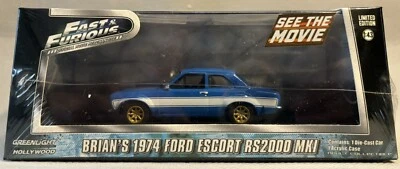 MINIATURE 1:43 GREENLIGHT      FAST FURIOUS BRIAN’S FIRD ESCORT RS 2000 MK1 1974 - Photo 1/2