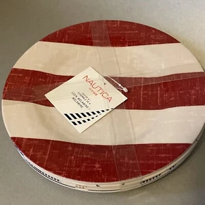 4 Nautica Home American Flag Patriotic Melamine 8.5 in Salad Dessert Plates Set - Picture 1 of 6