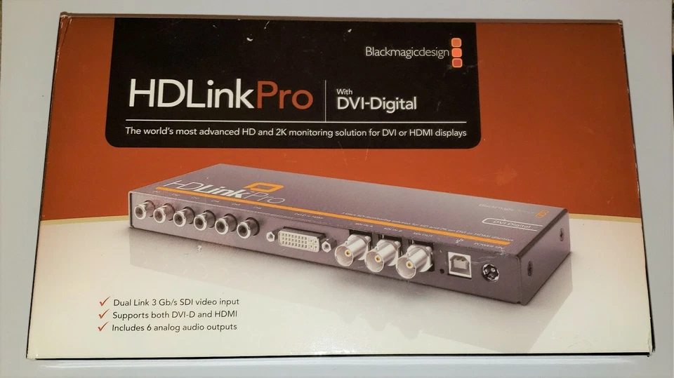 BlackMagic Design HDLinkPro HDL-DVIPRO 2K SDI DVI цифровой HDTV адаптер конвертер - Изображение 1 из 1
