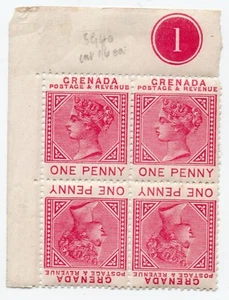 Granada 1897 QV 1d carmín tete-beche bloque de 4 SG 40a - como nuevo - Imagen 1 de 1