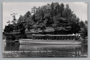 Postal Wisconsin RPPC Lone Rock Lower Dells Viking II barco de excursión sin publicar - Imagen 1 de 2
