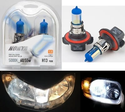 Nokya 5000K White 9008 H13 Nok8027 100/90W Two Bulbs Head Light Replace Stock EO - Image 1 of 4