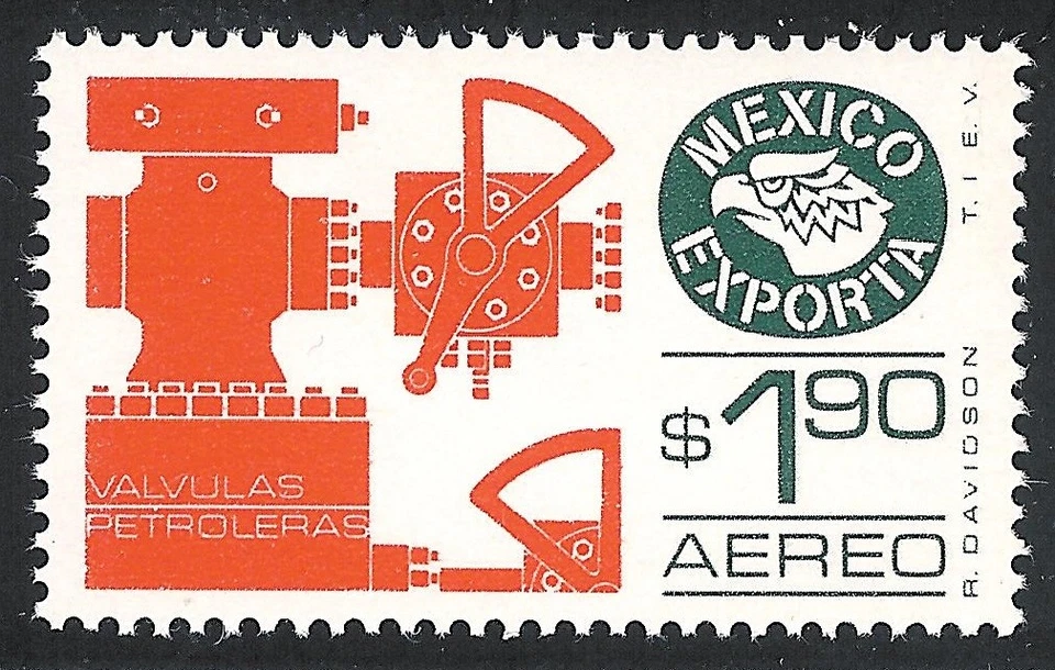 pe013 México Exporta MNH papel 1; Sc#C492 Mc#1506 Et#ex013, verde oscuro Foto 1 de 1