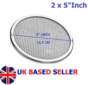 2 MENGE 5" Zoll Aluminiumnetz Pizzaschirm Backblech Backgeschirr Kochen Pizza Netz - Bild 1 von 4