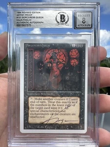 SORCERESS QUEEN, PRUEBA DE ARTISTA, REVISADO, 1994 MTG, KAJA FOGLIO, ¡BAS 8! - Imagen 1 de 3