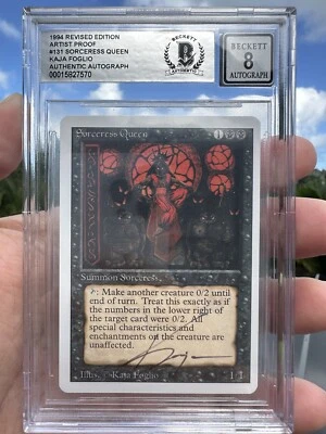 SORCERESS QUEEN, ARTIST PROOF, REVISED, 1994 MTG, KAJA FOGLIO, BAS 8! - Image 1 of 3